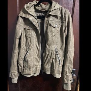 LA Coalition Hooded Faux Leather Jacket